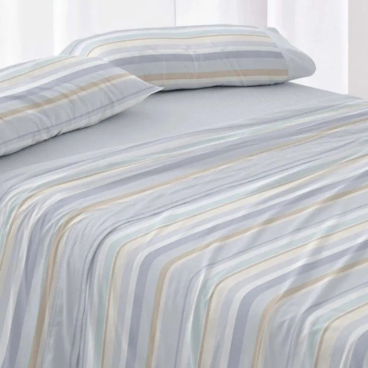 JUEGO DE SABANAS TELA 547 AZUL BURRITO BLANCO