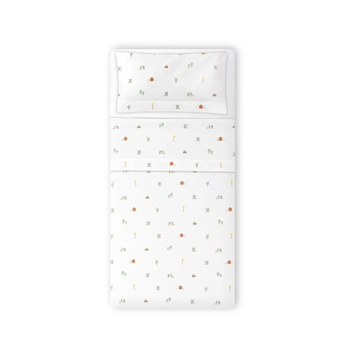 TRIPTICO CUNA TELA GRANJA KOALA BORDADO+ BROCHE BLANCO INTERBABY