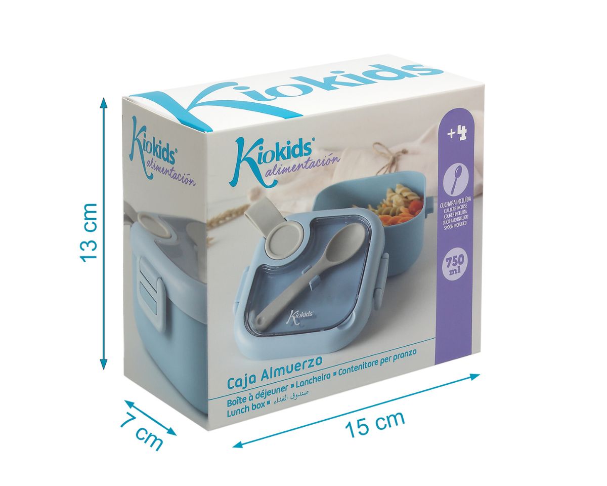 CAJA ALMUERZO BEBÉ 750ML 3536 AZUL KIOKIDS