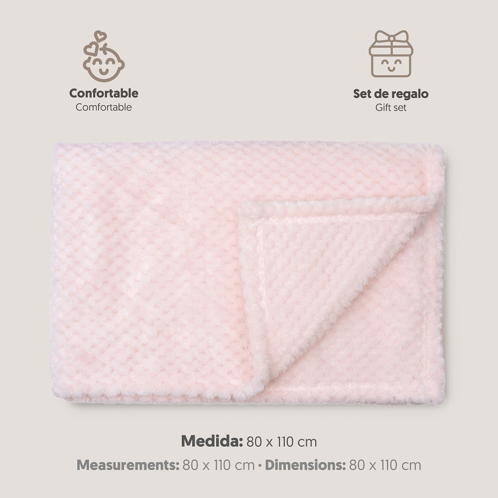 MANTA POPCORN 80X110 ROSA INTERBABY
