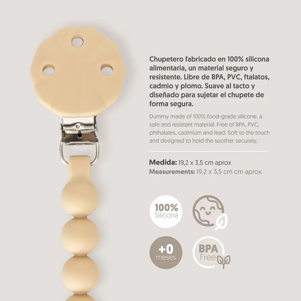 CHUPETERO SILICONA CADENA SI018 ARENA INTERBABY