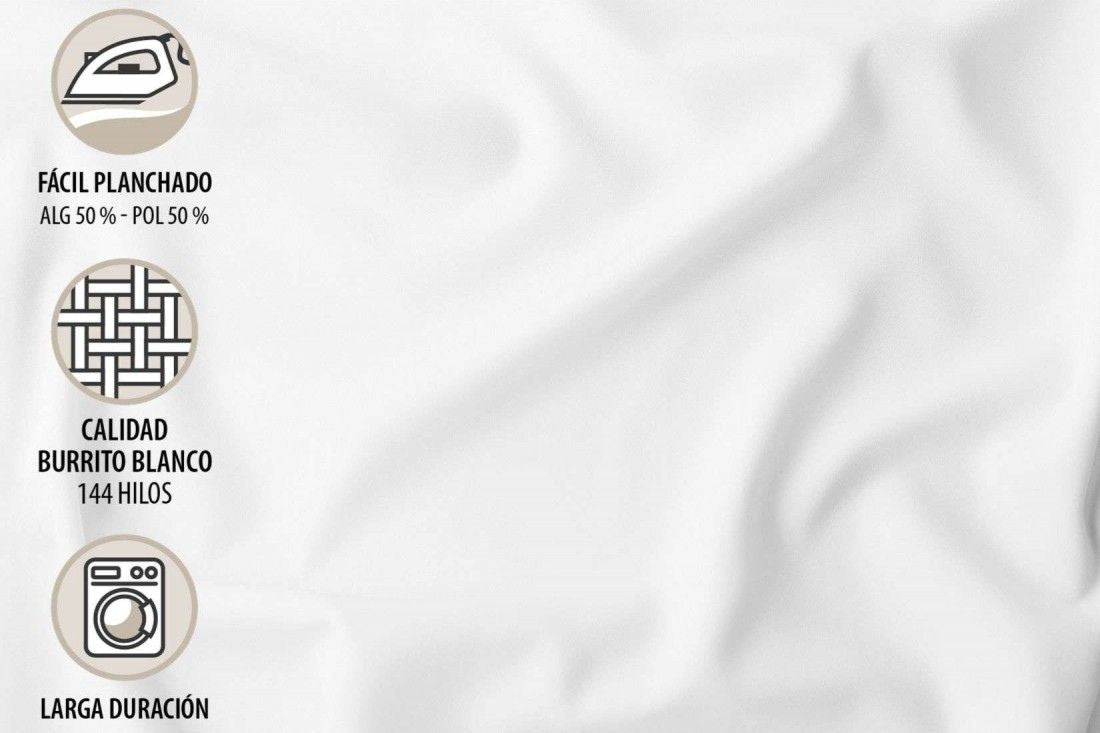 JUEGO DE SABANAS TELA 141 ARCILLA BURRITO BLANCO