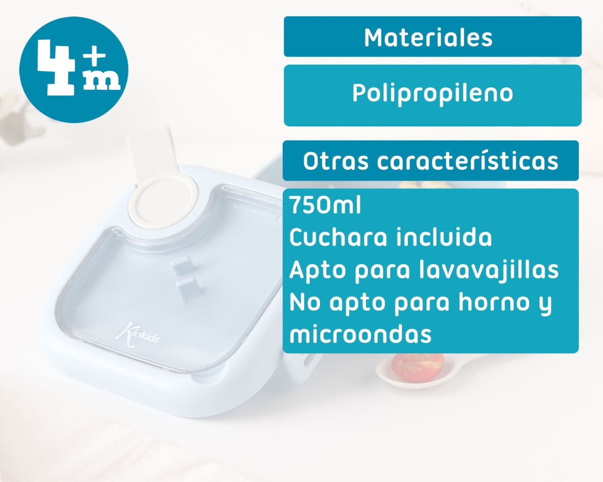 CAJA ALMUERZO BEBÉ 750ML 3536 AZUL KIOKIDS