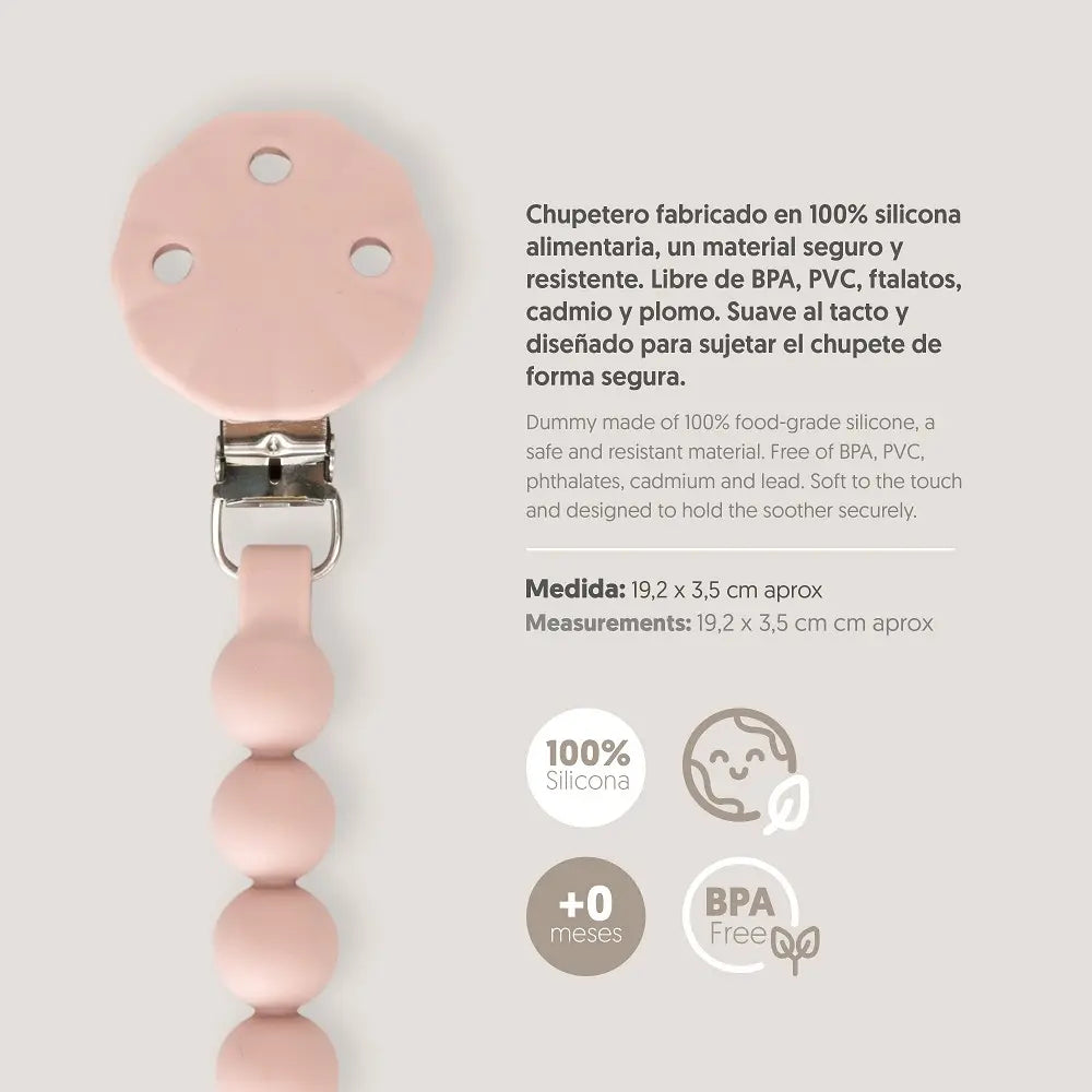 CHUPETERO SILICONA CADENA SI018 ROSA MAQUILLAJE INTERBABY