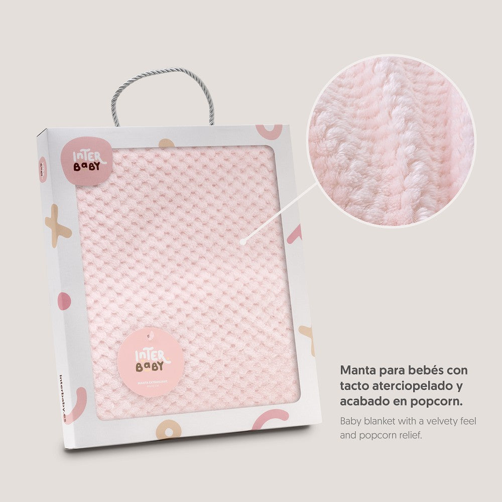 MANTA POPCORN 80X110 ROSA INTERBABY