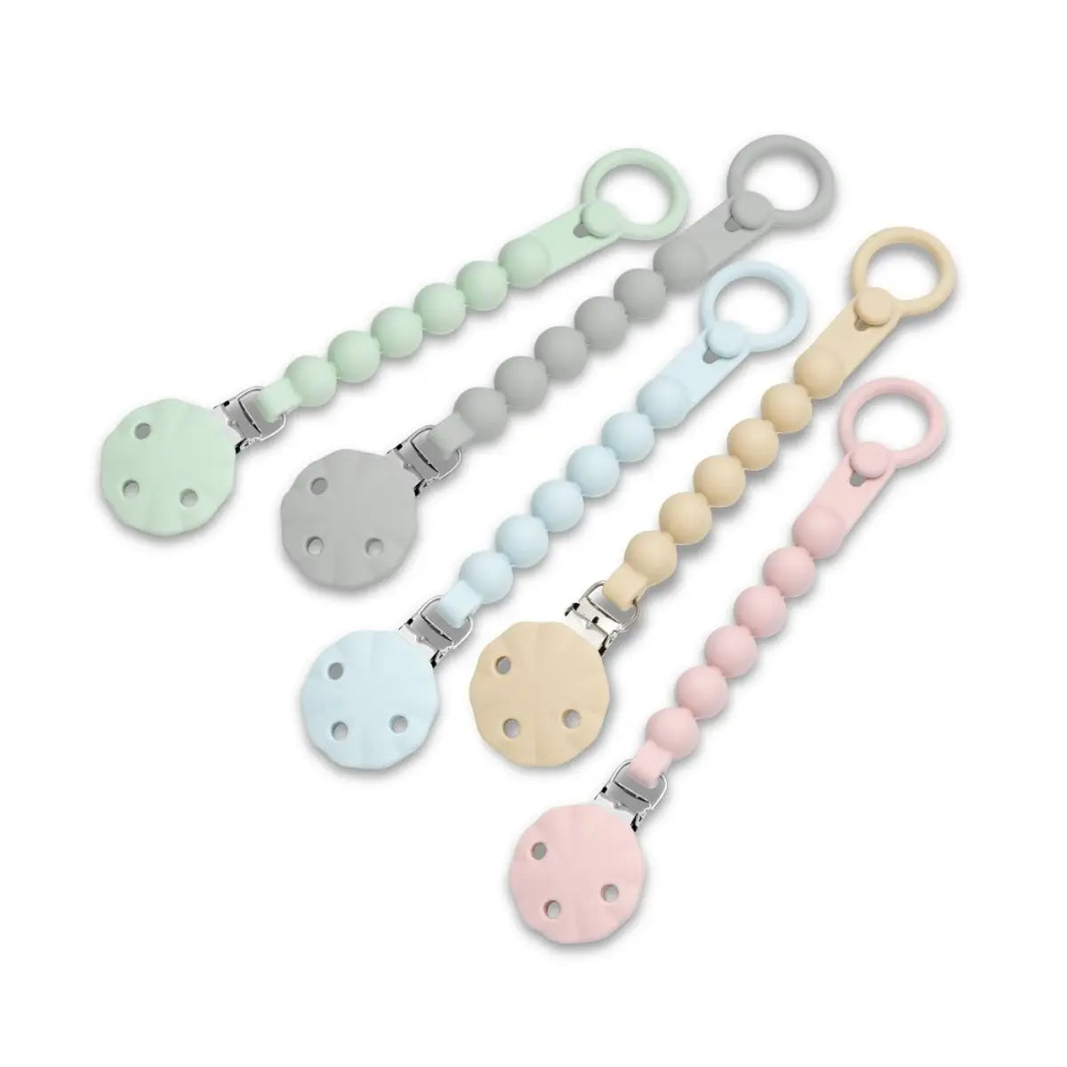CHUPETERO SILICONA CADENA SI018 VERDE GRISACEO INTERBABY