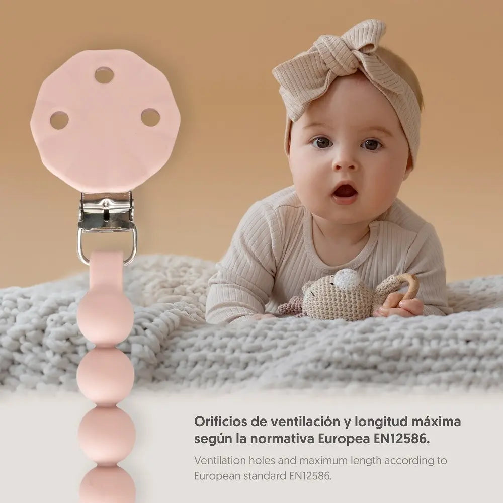 CHUPETERO SILICONA CADENA SI018 ROSA MAQUILLAJE INTERBABY