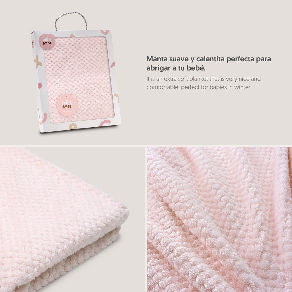 MANTA POPCORN 80X110 ROSA INTERBABY
