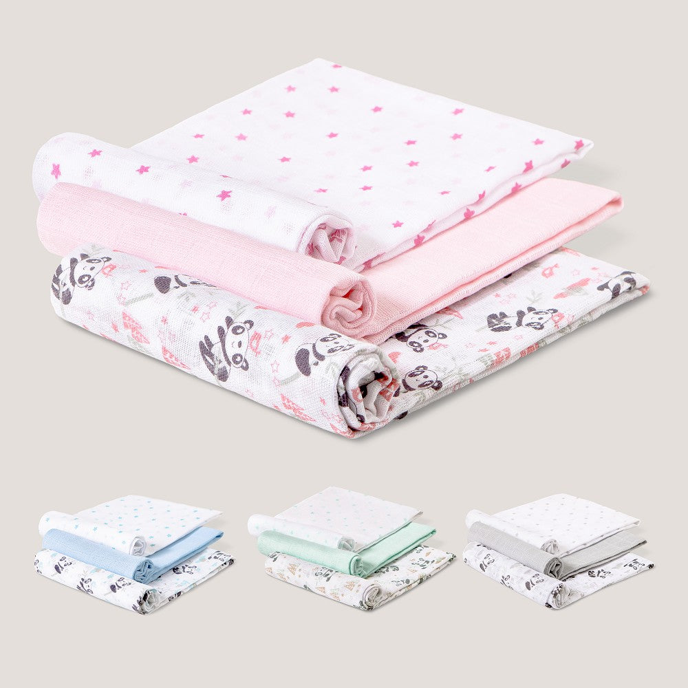 PACK 3 GASAS 80X80 PARACAIDISTA ROSA INTERBABY