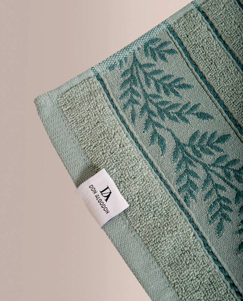 JUEGO DE TOALLAS JACQUARD YEUDI VERDE DON ALGODÓN