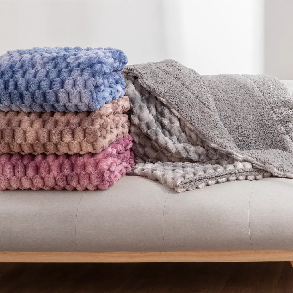 Manta Plaid Degrade Gris Karamelo | Suavidad y Calidez para tu Hogar