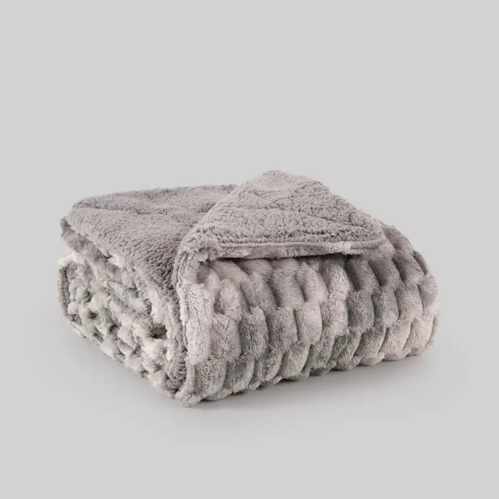 Manta Plaid Degrade Gris Karamelo | Suavidad y Calidez para tu Hogar